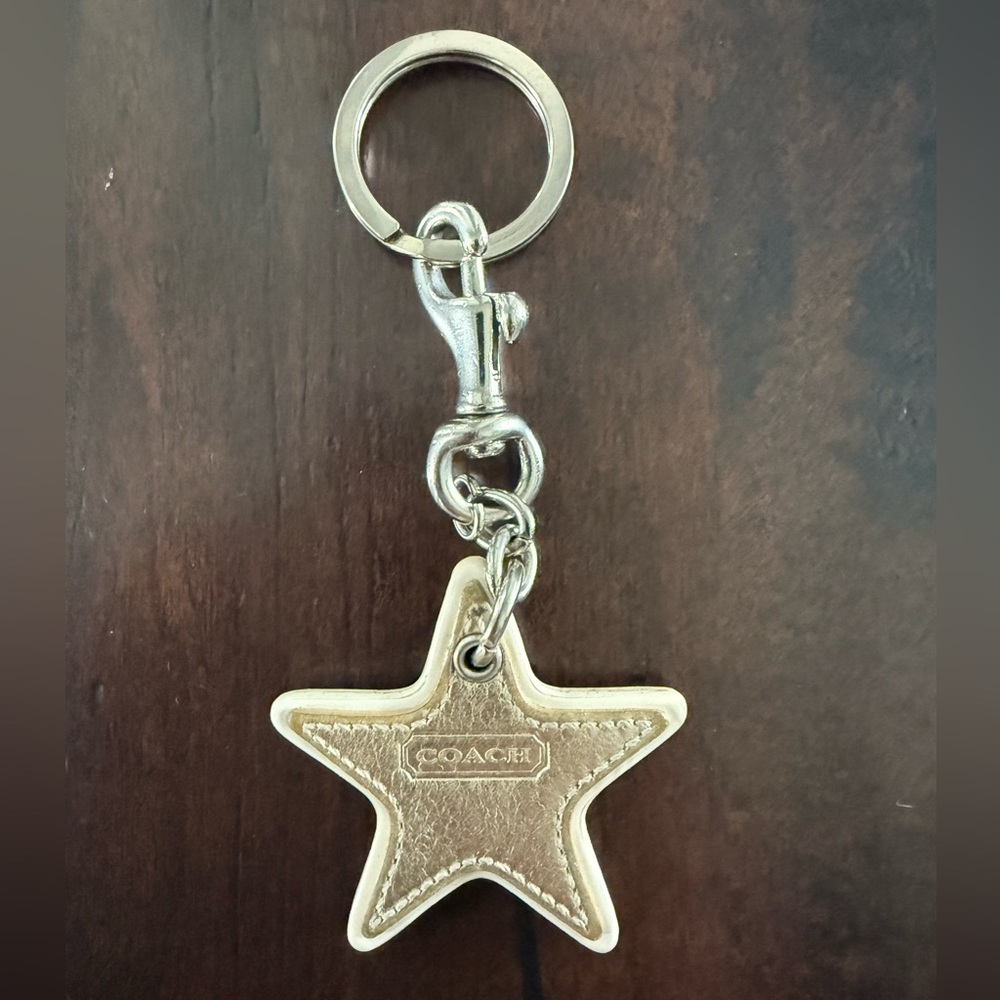 Coach Gold & Silver Metallic Star Keychain